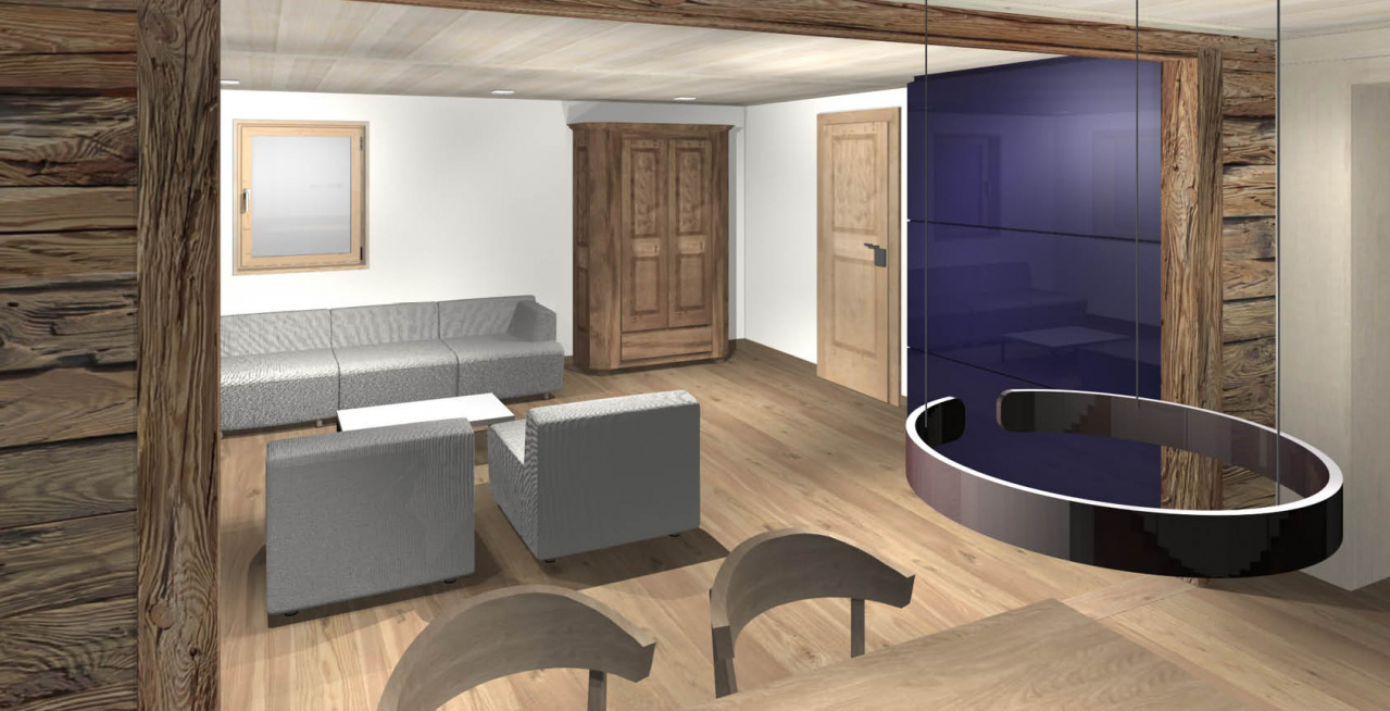 Rendering, Blick ins Wohnzimmer